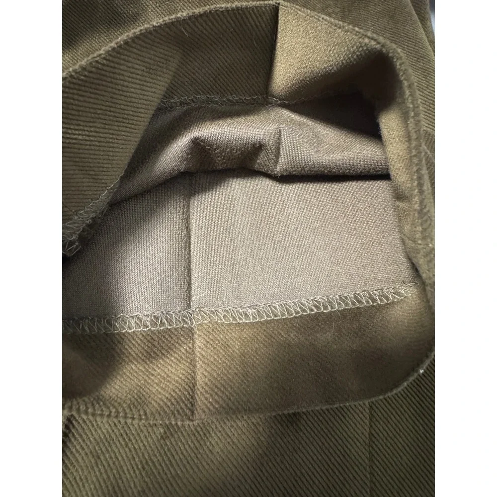 Vintage Barry Bricken Brown Green Soft Faux Corduroy Tailored Trousers 34 x 32